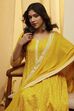 Yellow Viscose Rayon Kalidar Suit Set image number 1