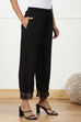 Black Rayon Regular Solid Palazzo image number 3