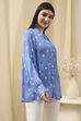 Blue Printed Straight Shirt image number 3