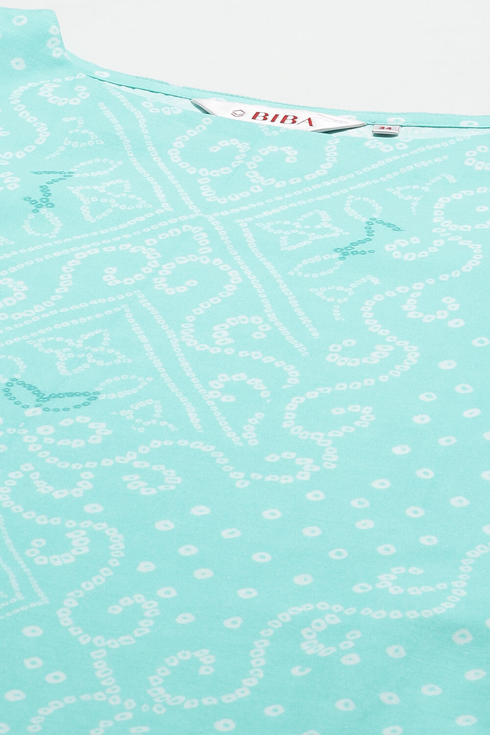 Aqua Blue and White Cotton Straight Suit Set image number 1