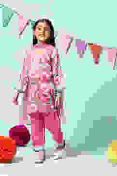 Pink Viscose Straight Kurta Salwar Suit Set image number 5