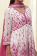 Off-White and Pink Cotton Peplum Suit Set image number 1
