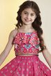 Pink Printed Cotton Lehenga Set image number 1