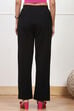 Black Solid Relaxed Fit Pants image number 5