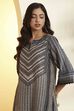 Black Cotton Straight Kurta image number 1