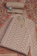 Brown Georgette Machine Embroidered Unstitched Suit Set image number 0