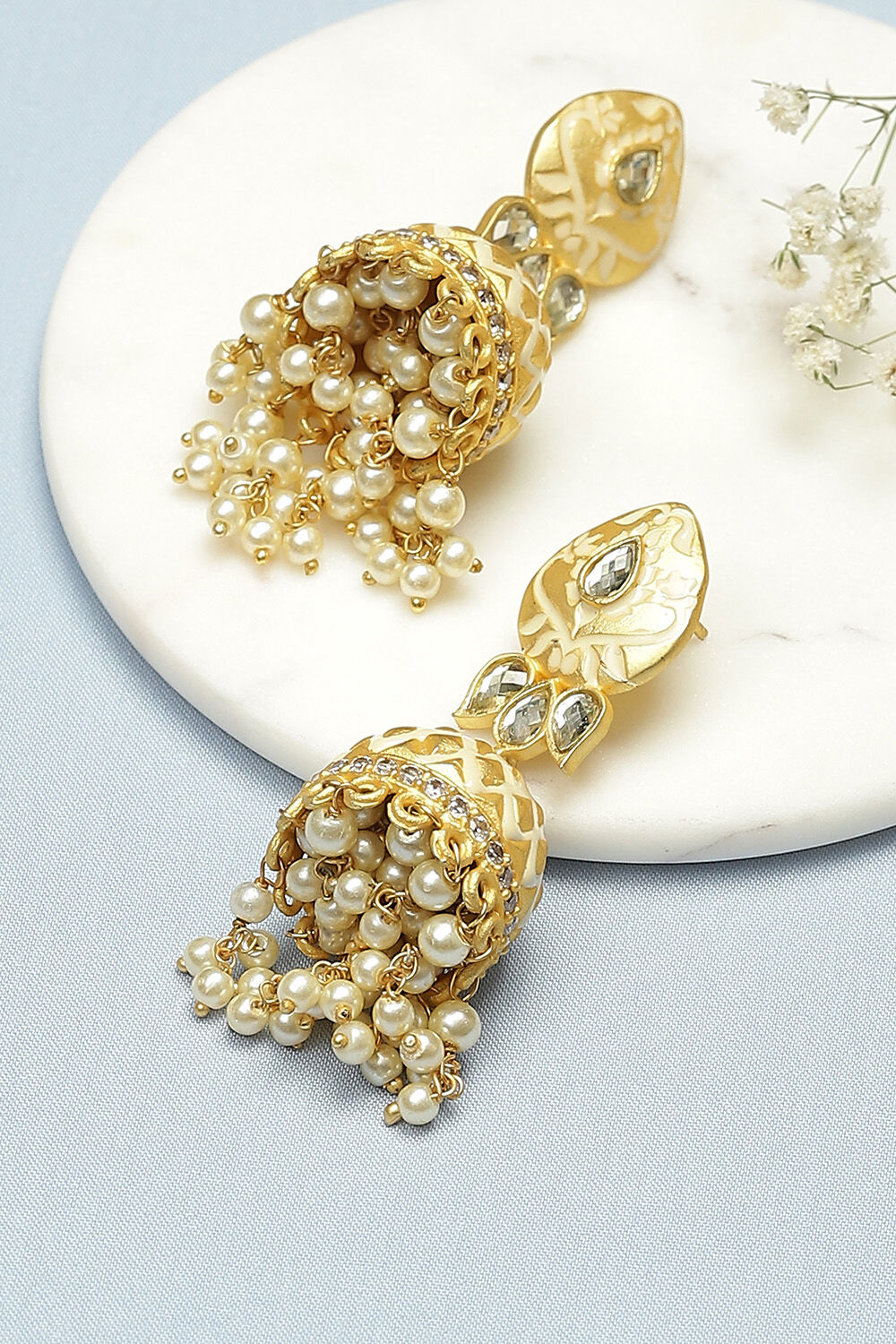 Gold Brass Earrings image number 0