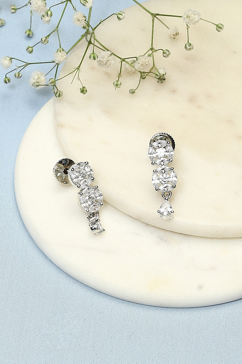 White Brass Earrings image number 0