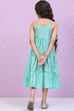 Orange Art Silk Tiered Printed Kurta image number 4