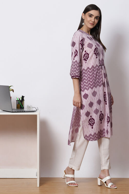 Green Cotton Straight Kurta image number 3