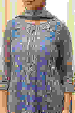 Light Blue Net Layered Suit Set image number 1