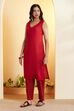 Green Viscose Blend Straight Suit Set image number 6