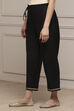 Black Polyester Straight Palazzos image number 2