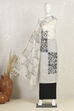 Off White Cotton Machine Embroidered Unstitched Suit Set image number 4