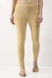 Maroon Cotton Lycra Solid Fitted Cropped Leggings image number 4