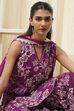Green Cotton Floral Peplum Suit Set image number 7