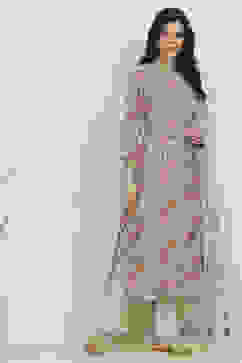 Metallic Cotton Digital Print Unstitched Suit Set image number 6