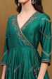 Green Embroidered Angrakha Festive Anarkali Suit Set image number 1