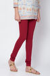 Fuschia Cotton Blend Solid Churidar image number 2