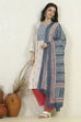 Grey Cotton Printed Embroidered Unstitched Suit Set image number 1