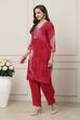 Pink Viscose Rayon Straight Suit Set image number 3