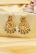 Red Gold Plated Minimal Stone Studded Drop Earrings image number 5