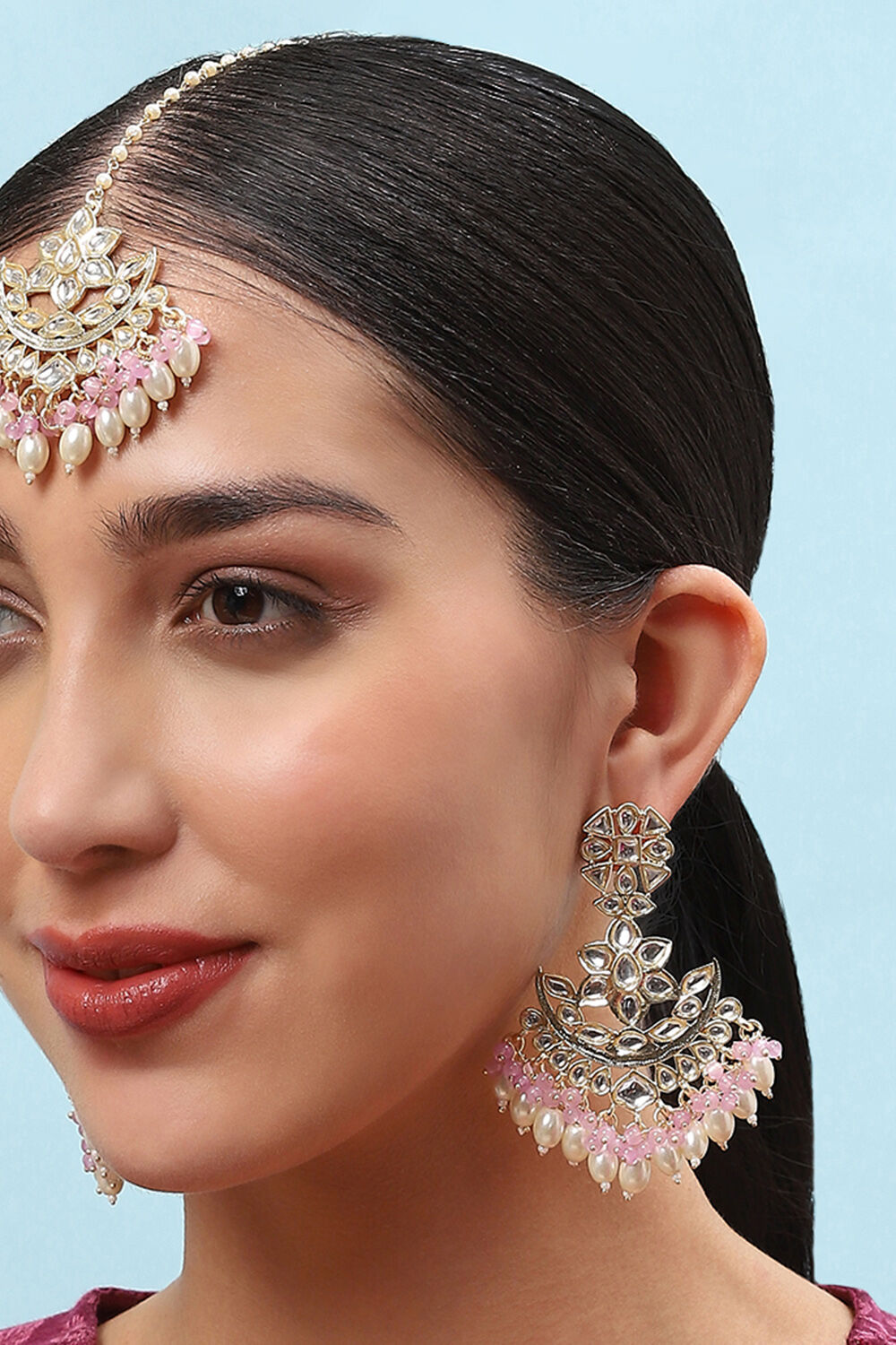 Pink Brass Earrings image number 3