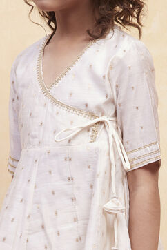 White Polyester Anarkali Suit Set image number 1