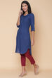 Blue Cotton Solid Kurti image number 3