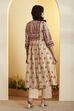 Beige Cotton Kalidar Suit Set image number 5