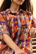 Orange Printed Shirt-Style Straight Kurta image number 1