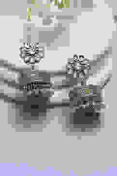 White Brass Jhumka image number 0