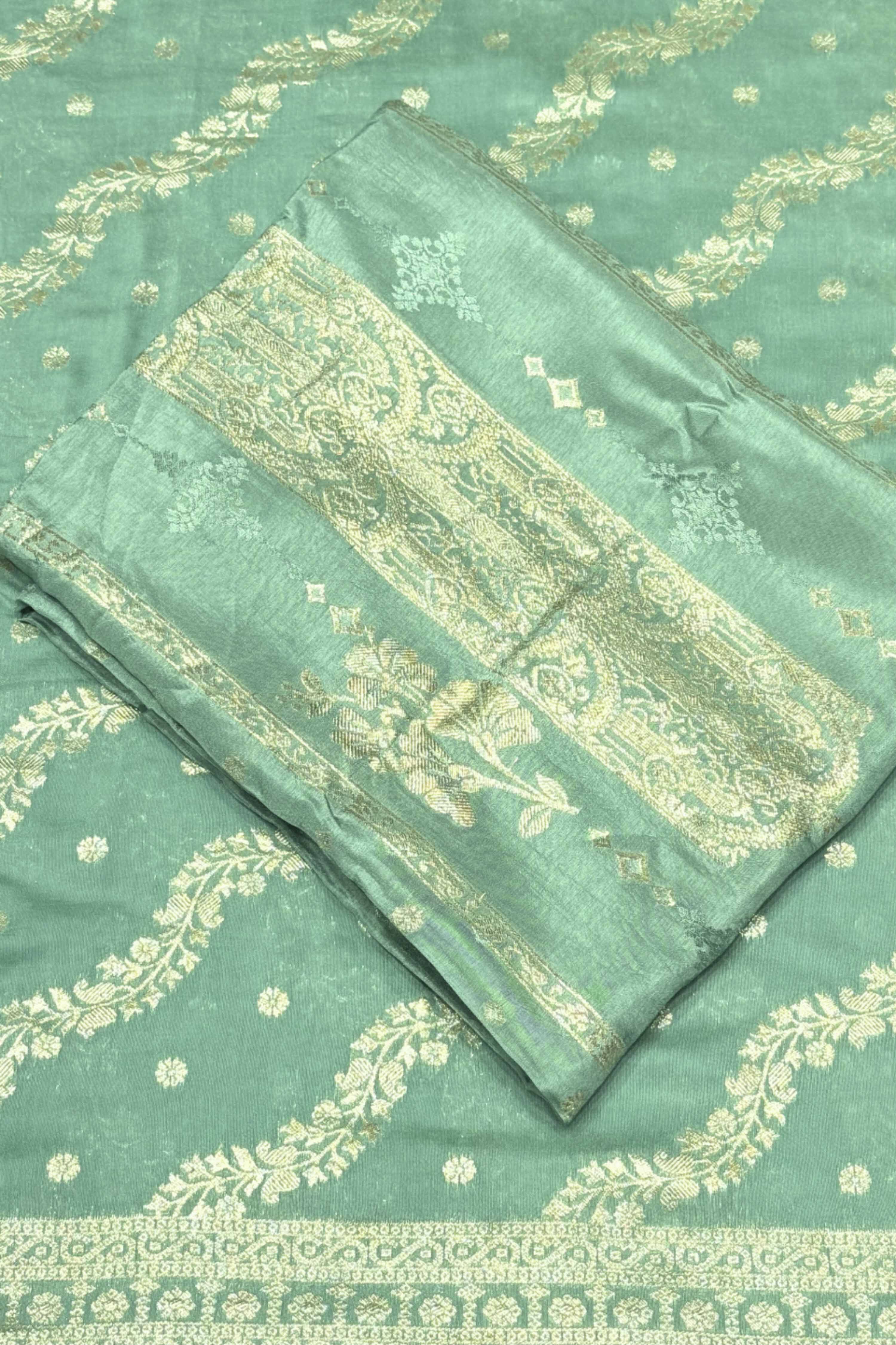 Purple Jacquard Traditional Weaving Unstitched Suit Set image number 1