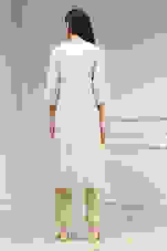 White Tissue Applique Unstitched Suit Set image number 5