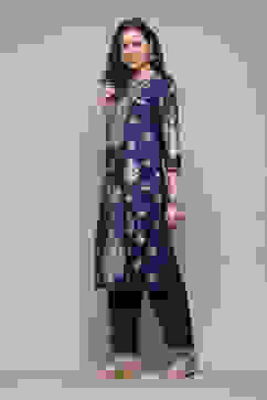 Purple Polyester Straight Printed 2 Piece Set image number 5