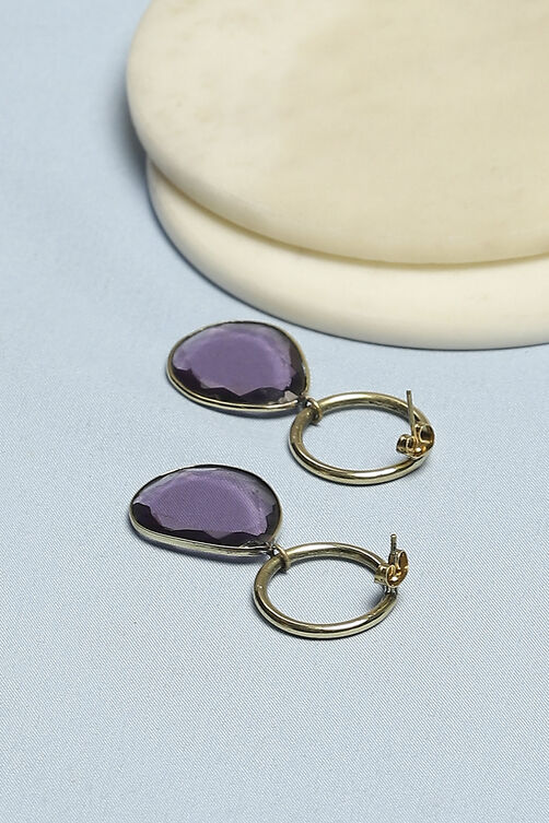 Purple Brass Danglers image number 2