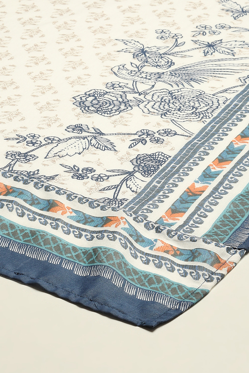 Indigo Cotton Anarkali Kurta Churidar Suit Set image number 3