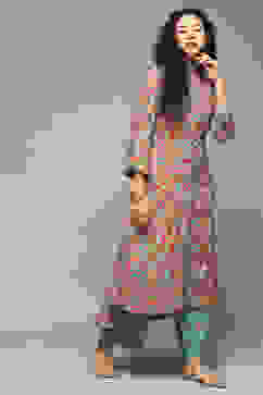 Sky Blue Rayon Straight Kurta Palazzo Suit Set image number 5