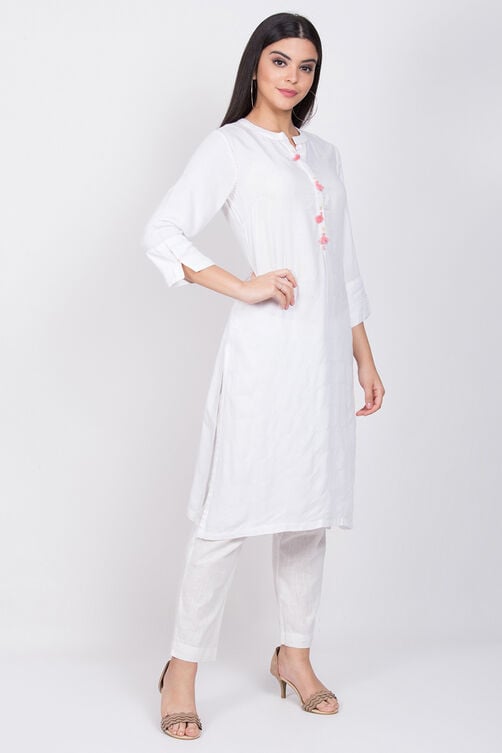 Ice Blue Rayon Straight Kurta image number 3