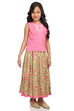 Multi-coloured Set of Cotton Printed Top and Skirt image number 4