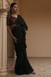 Black Modal Satin Pre-Draped Saree