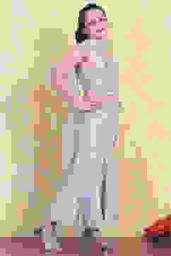 Lavender Cotton Strappy Blouse & Sharara Set image number 4