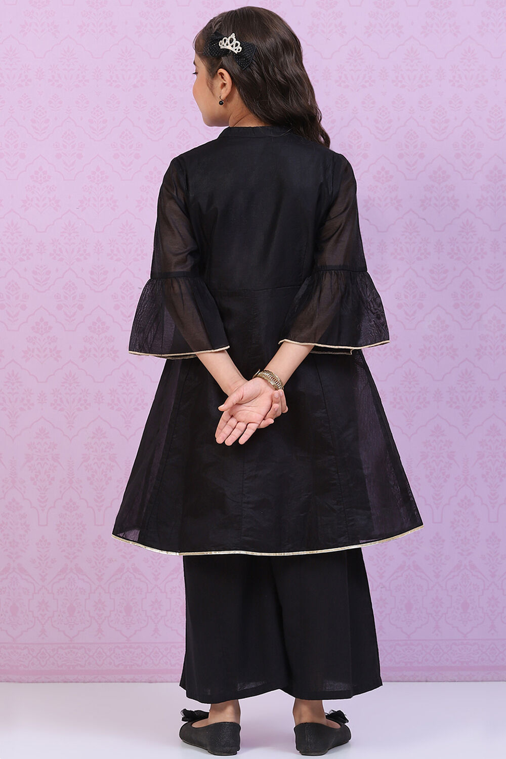 Sky Blue Art Silk Kalidar Printed Kurta Set image number 4