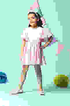 Pink Viscose Flared Dress image number 5