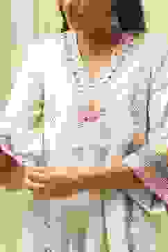 Off-White Cotton Asymmetric Co-ord Set image number 1