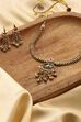 Mint Green Gold-Plated Brass Necklace Set image number 2