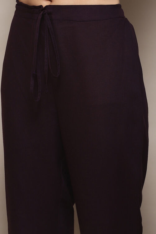Beige Rayon flax Narrow Kurta Pant Suit Set image number 2