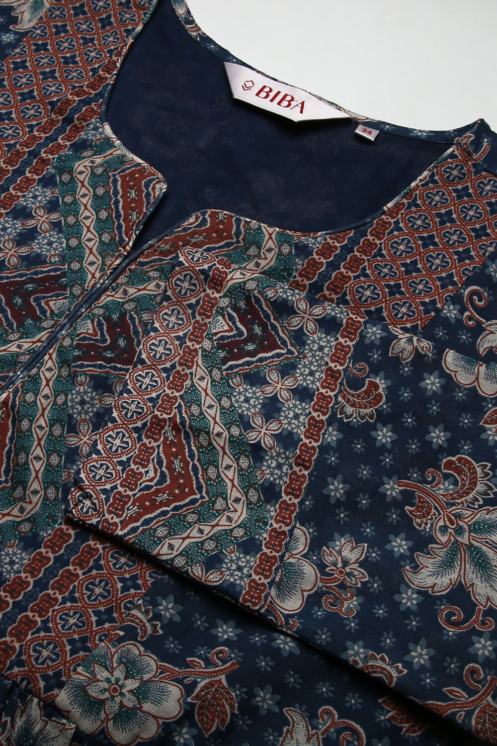 Navy Cotton Tiered Dress image number 1