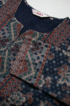 Navy Cotton Tiered Dress image number 1