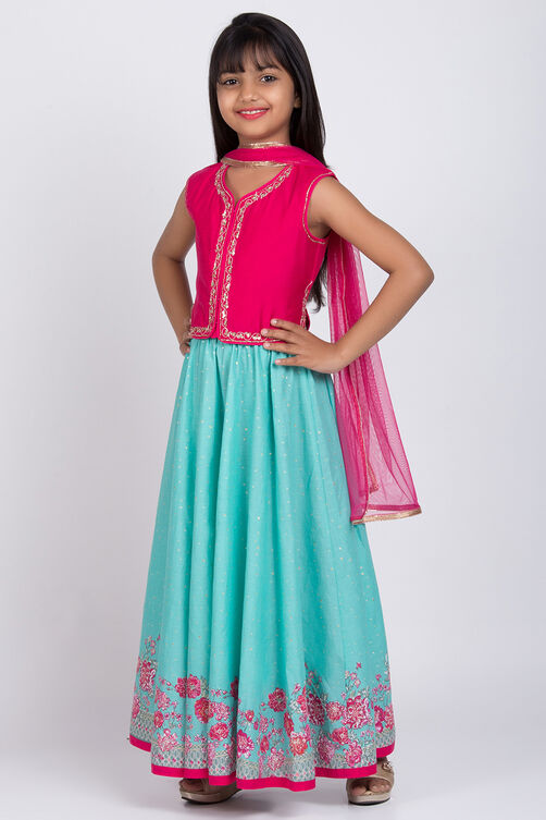 Pink Poly Modal Lehenga Set image number 2
